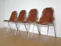 Charlotte Perriand leather stacking chairs