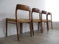 A set of 4 teak dining chairs by JL Moller
