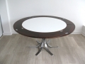 1960s A rosewood/chromed steel 'Flip-Flap' table. Dyrlund (Denmark)