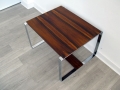 Rosewood/chromed steel coffee/side table. Norwegian