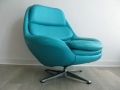 Large faux leather swivel chair on aluminium base