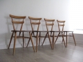 Ercol green dot stacking school chairs