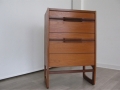 1960s teak tallboy chest of drawers