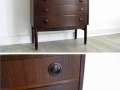 1960s Danish rosewood Kai Kristensen bow fronted chest of drawers